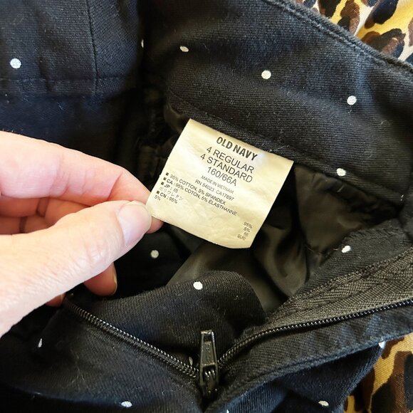 Old Navy Pixie Pants in Black with White Dots - Picture 4 of 8